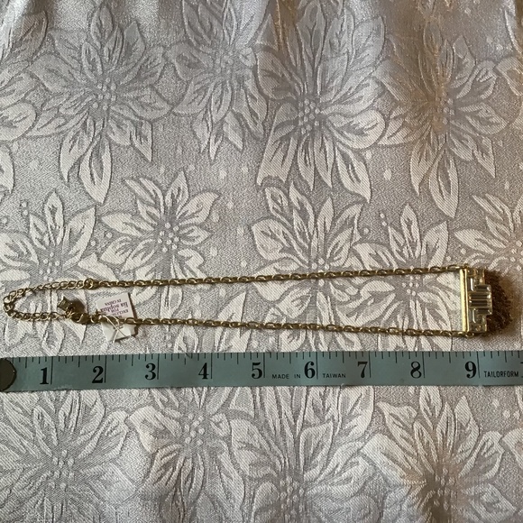 NWT Lia Sophia gold tone necklace with crystal and tassel - Picture 4 of 5